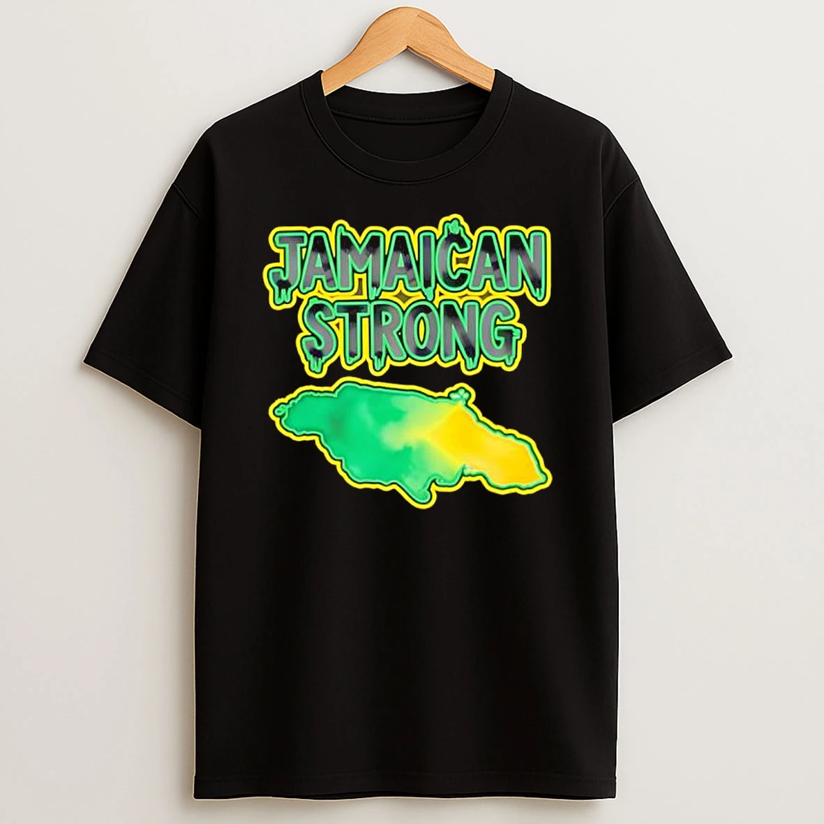Jamaica Strong Watercolor Style Country Map Shirts