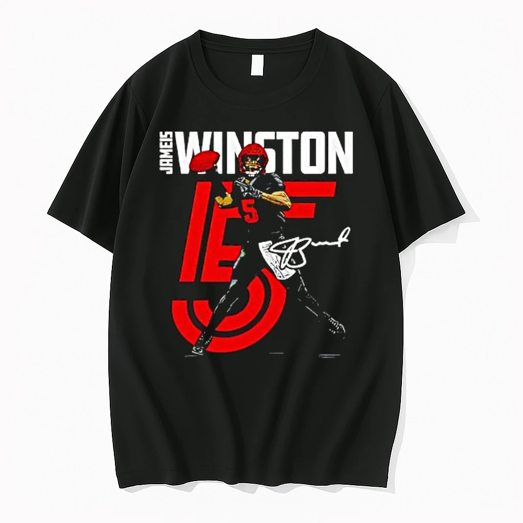 Jameis Winston Cleveland Inline Number 5 Signature Shirts
