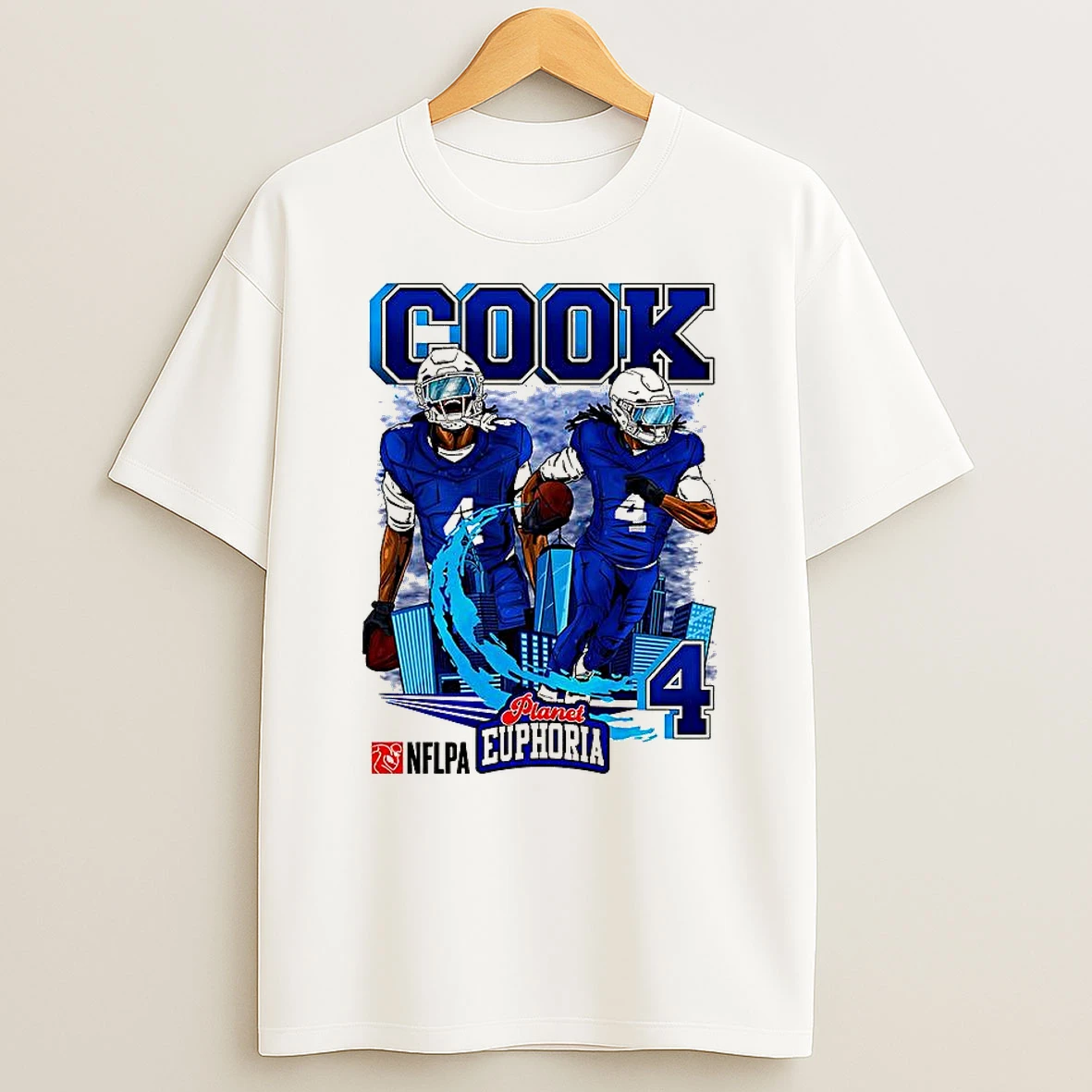 James Cook Buffalo Bills Football Number 4 Skyline Cartoon Shirts