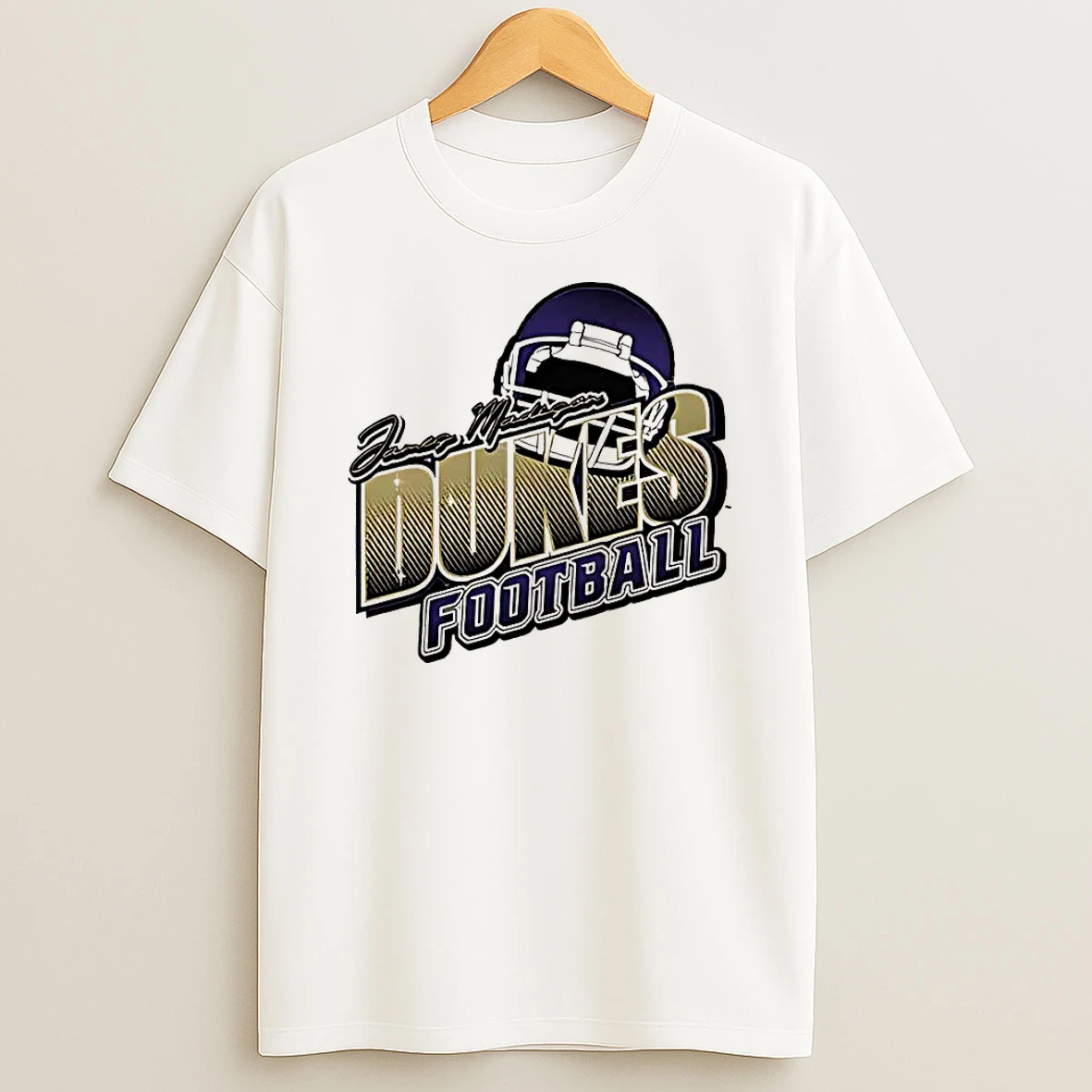 James Madison University Dukes Football Logo Helmet Shirts