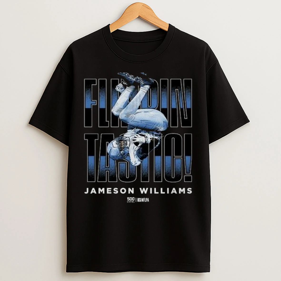 Jameson Williams Detroit Flippintastic Circle Black T Shirts