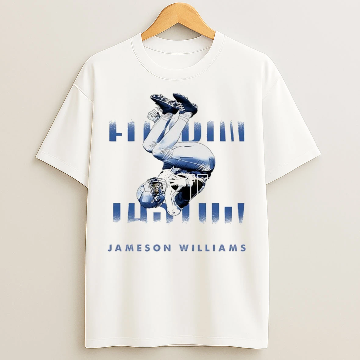 Jameson Williams Detroit Lions Player Flippintastic T Shirts