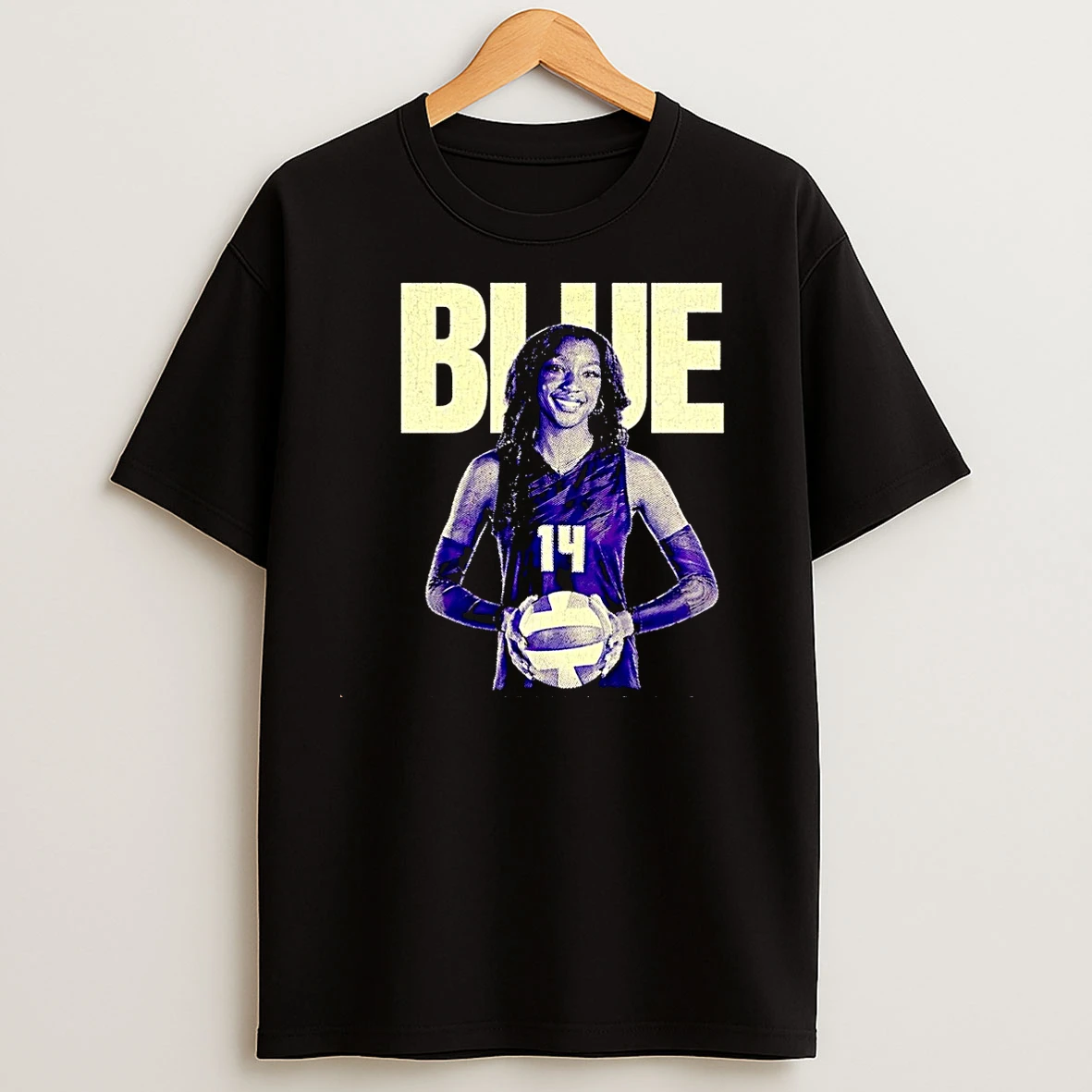 Janelle Blue Middle Blocker Right Side From Clover Vintage Christmas T Shirts