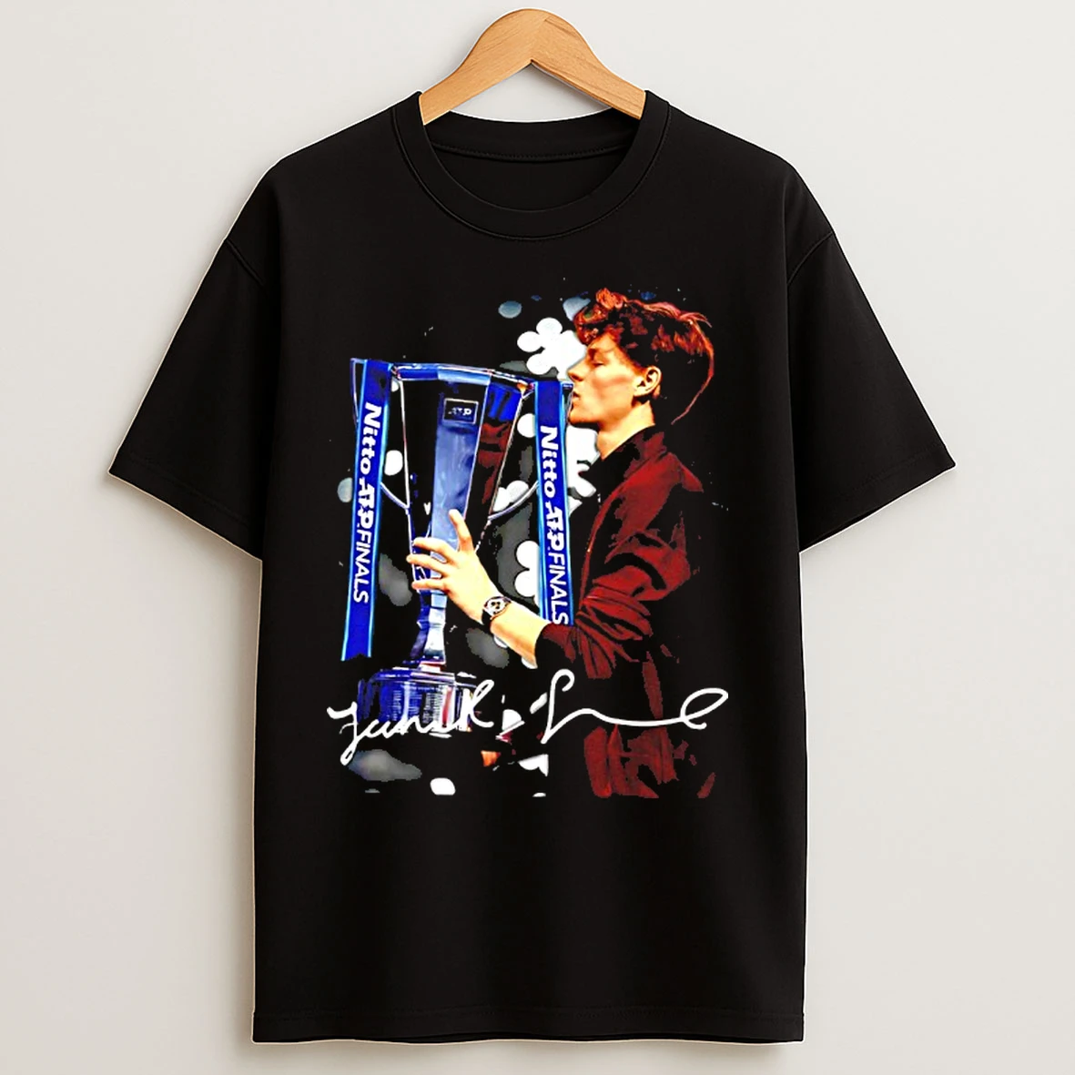 Jannik Sinner Atp Champion 2025 Trophy Signature Graphic T Shirts