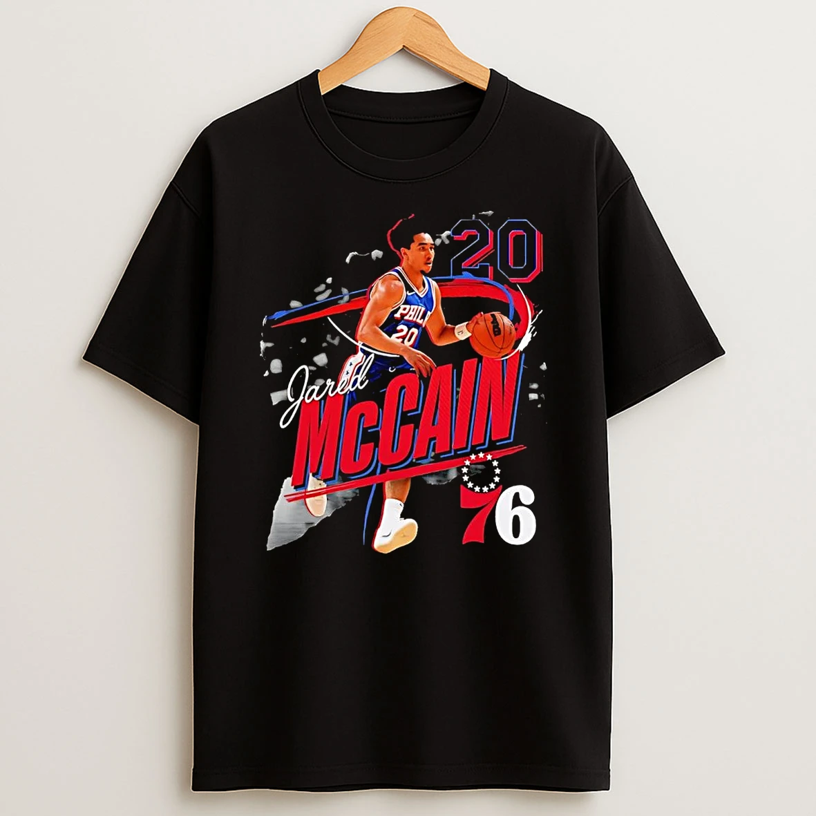 Jared Mccain Dribbling Philadelphia 76ers Shirts