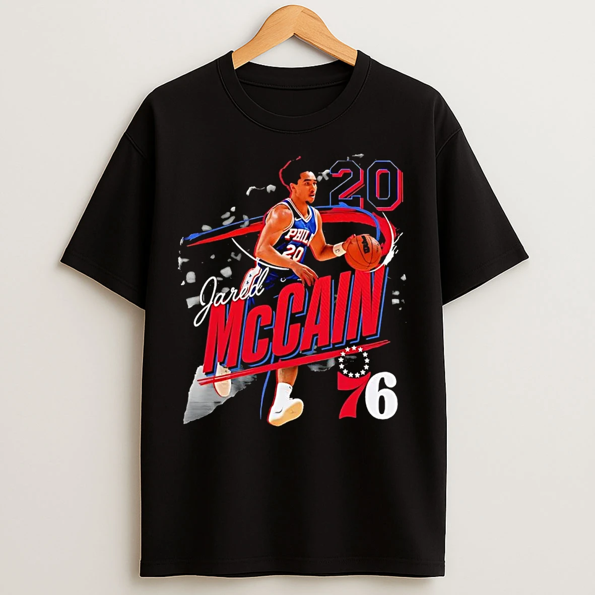 Jared Mccain Dribbling Philadelphia 76ers T Shirts