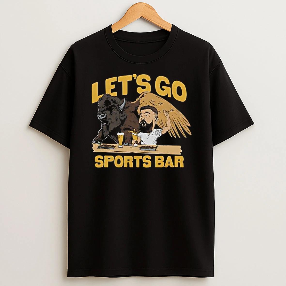 Jason Kelce Buffalo Wild Wings Lets Go Sports Bar Shirts
