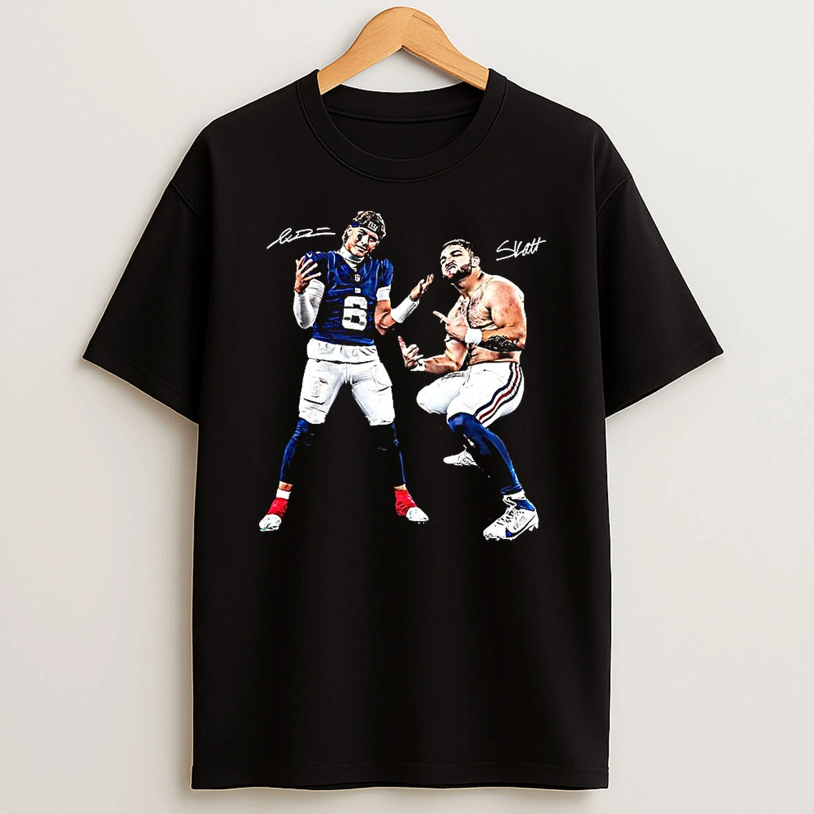 Jaxson Dart And Cam Skattebo New York Giants Football Aura Signature Shirts
