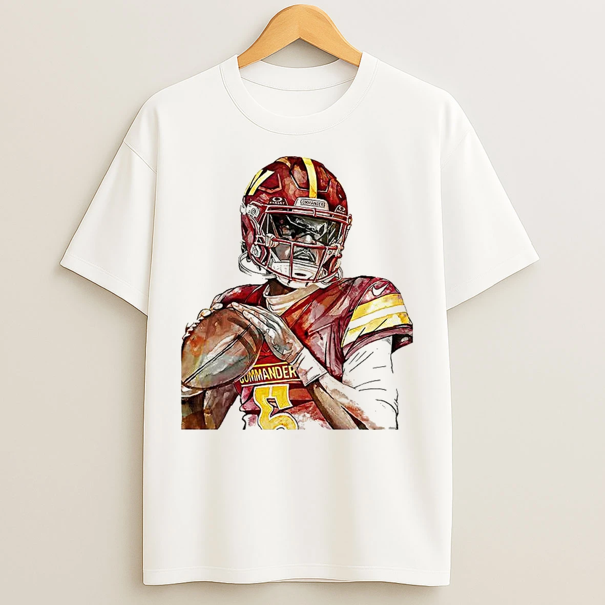 Jayden Daniels Washington Commanders Sketch T Shirts