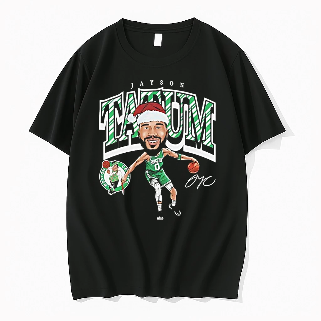 Jayson Tatum Boston Celtics In Christmas Santa Hat Signature Shirts