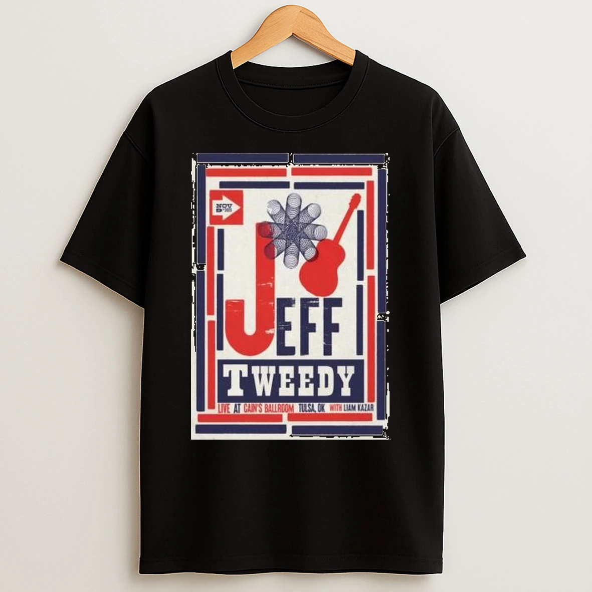 Jeff Tweedy Tour Tulsa Ok On Nov 9 2025 Circle Black T Shirts