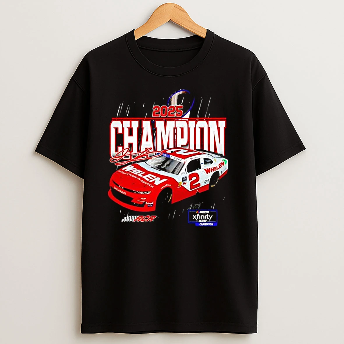 Jesse Love Jr Checkered Flag Sports 2025 Nascar Xfinity Series Champion T Shirts