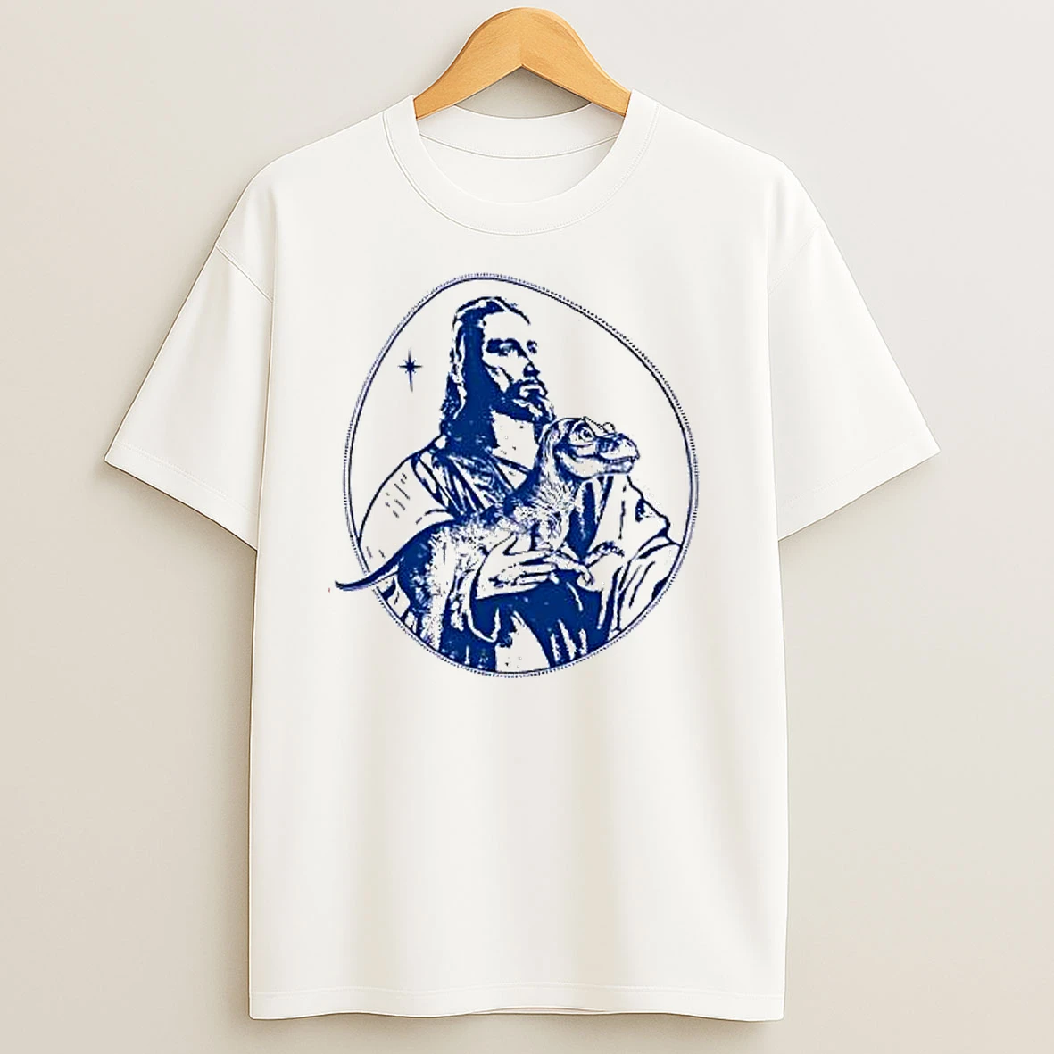 Jesus Holding Dinosaur T Shirts