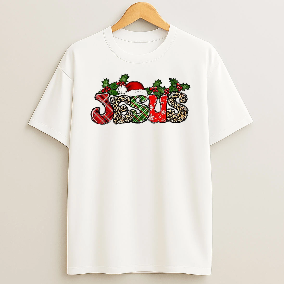 Jesus Is The Reason For The Season Stripes And Leopard Print Christmas Shirts