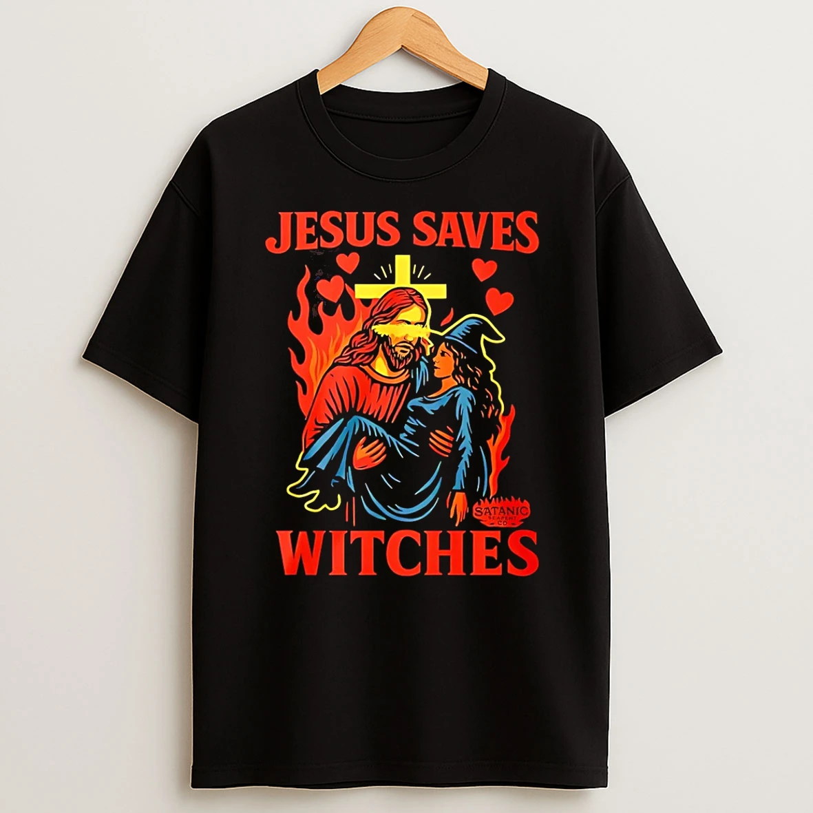 Jesus Saves Witches Graphic Shirts