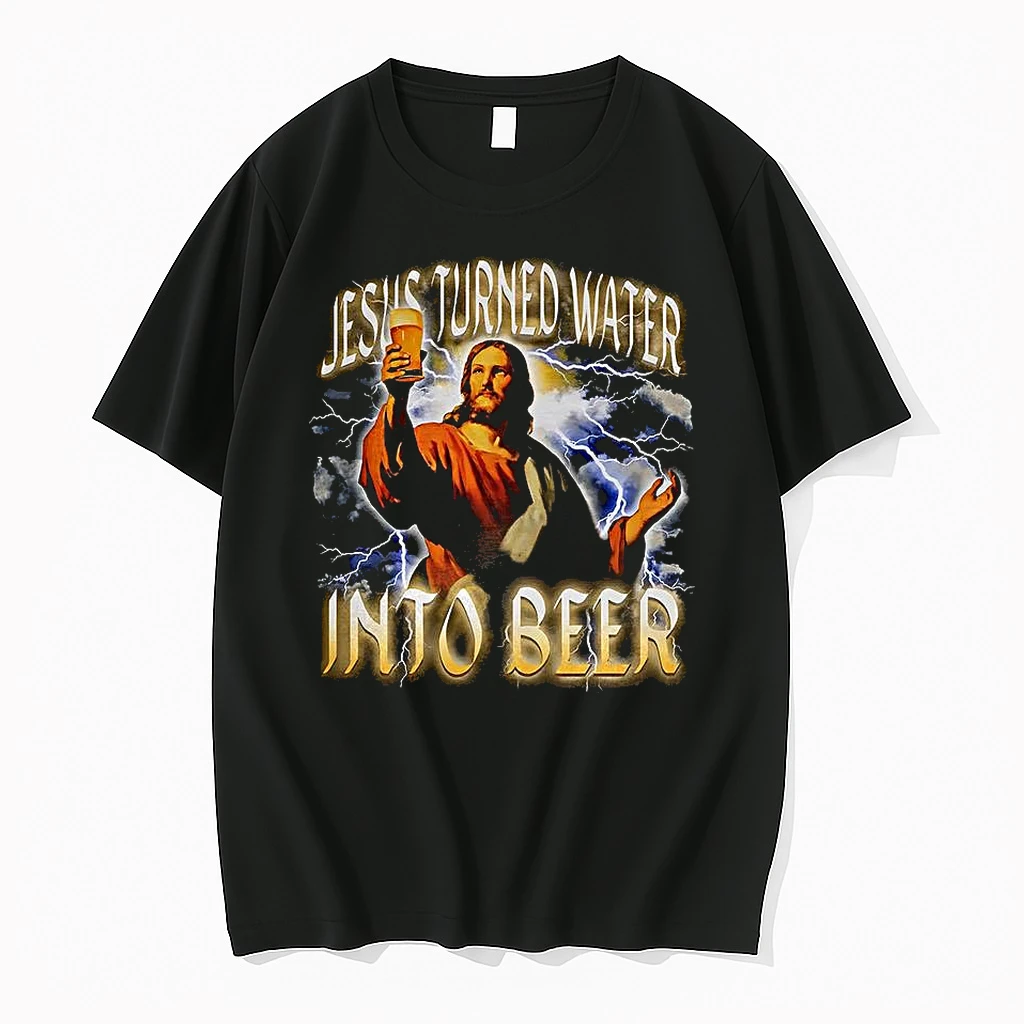 Jesus Turned Water Into Beer Meme Christian Shirts