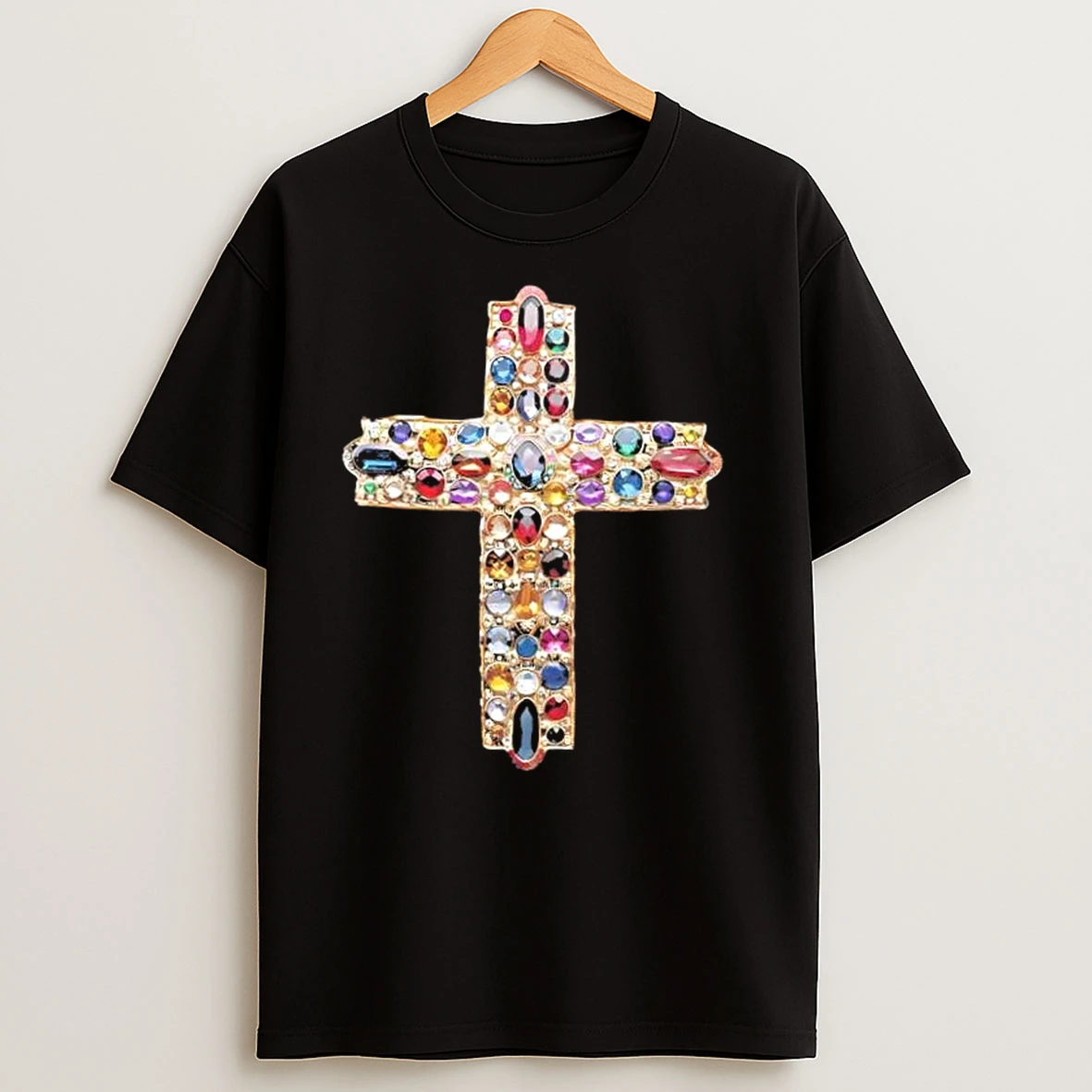Jewel Cross Graphic T Shirts