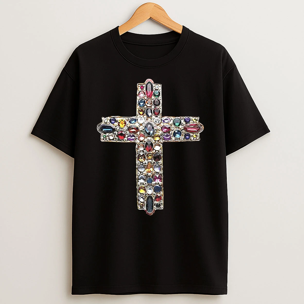 Jewel Cross Graphic Christian Shirts