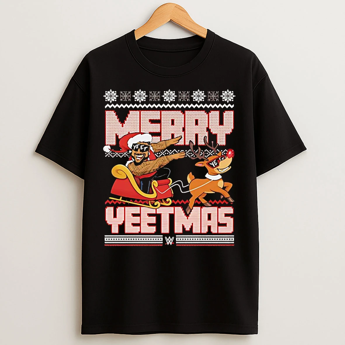 Jey Uso Santa Sleigh Merry Yeetmas Christmas T Shirts