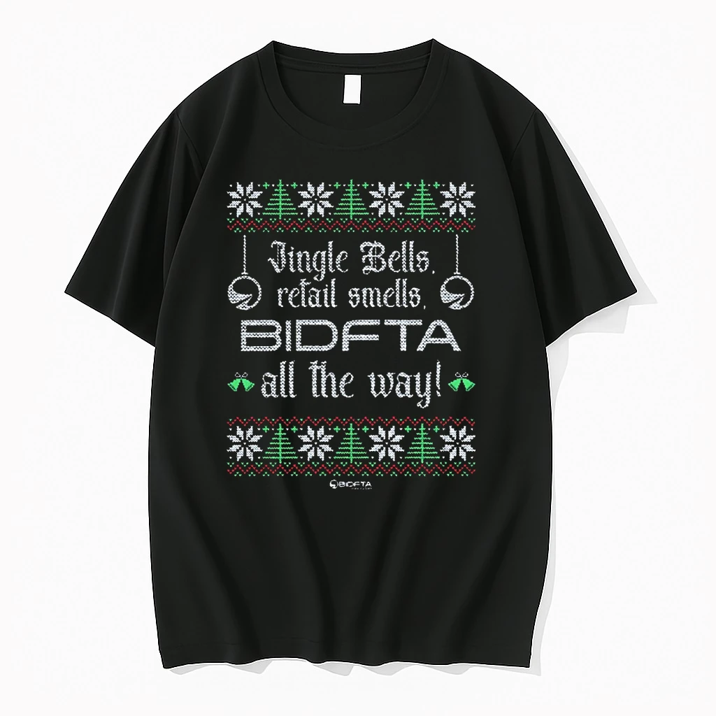 Jingle Bells Retail Smells Bidfta All The Way Holiday Ugly Christmas 2025 Shirts
