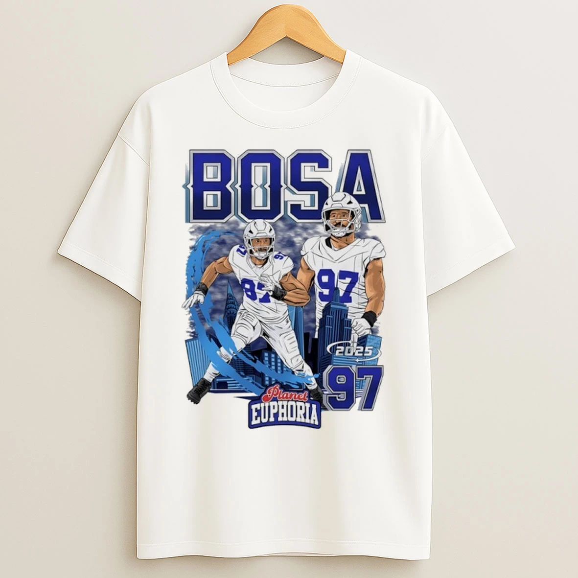 Joey Bosa 97 Buffalo Bills 2025 City Skyline Graphic T Shirts