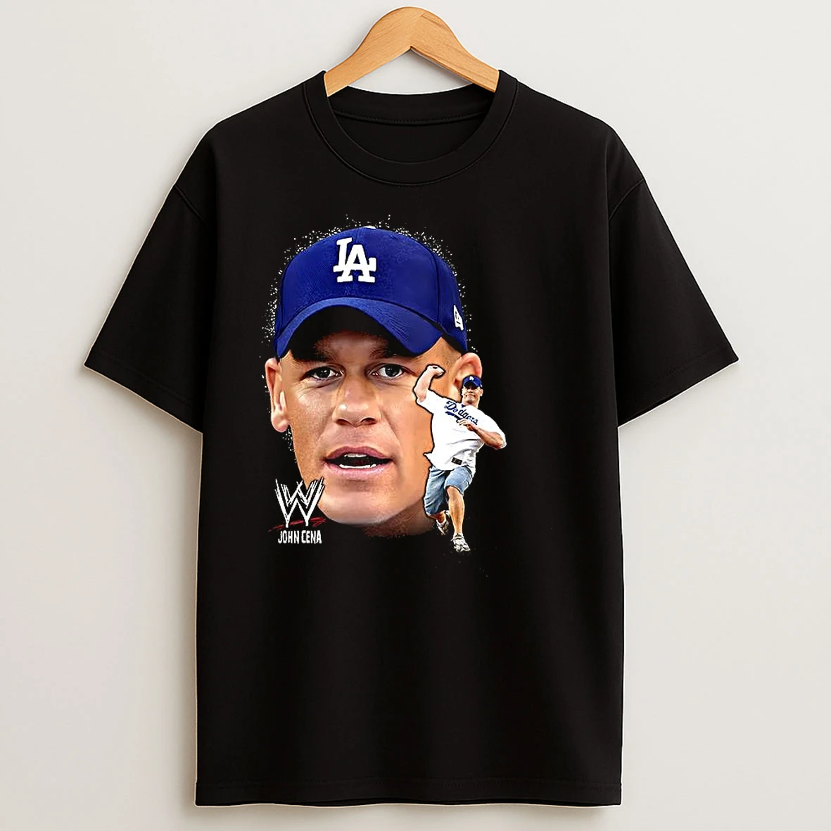 John Cena Wwe X Los Angeles Dodgers Baseball Big Face T Shirts
