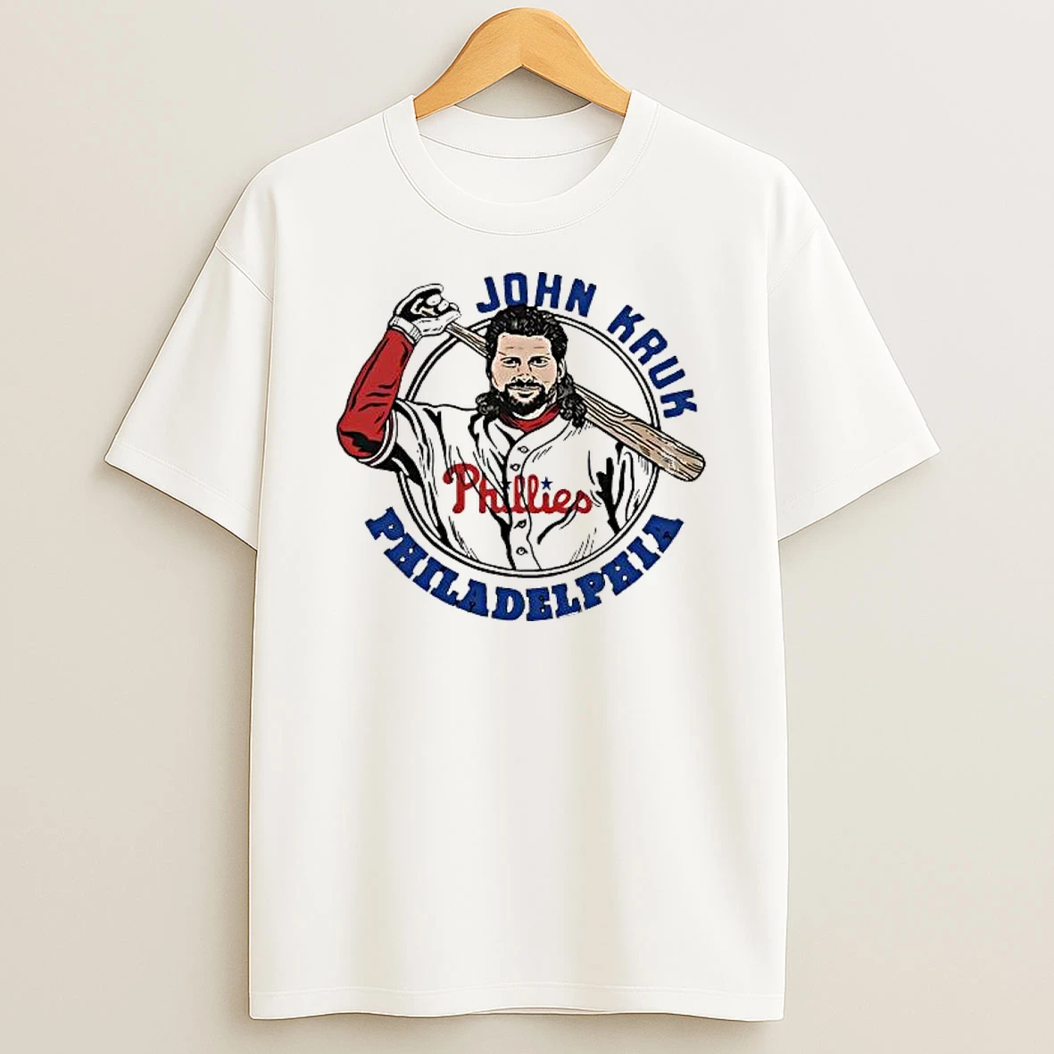 John Kruk Philadelphia Phillies Red Player Portrait Retro Shirts