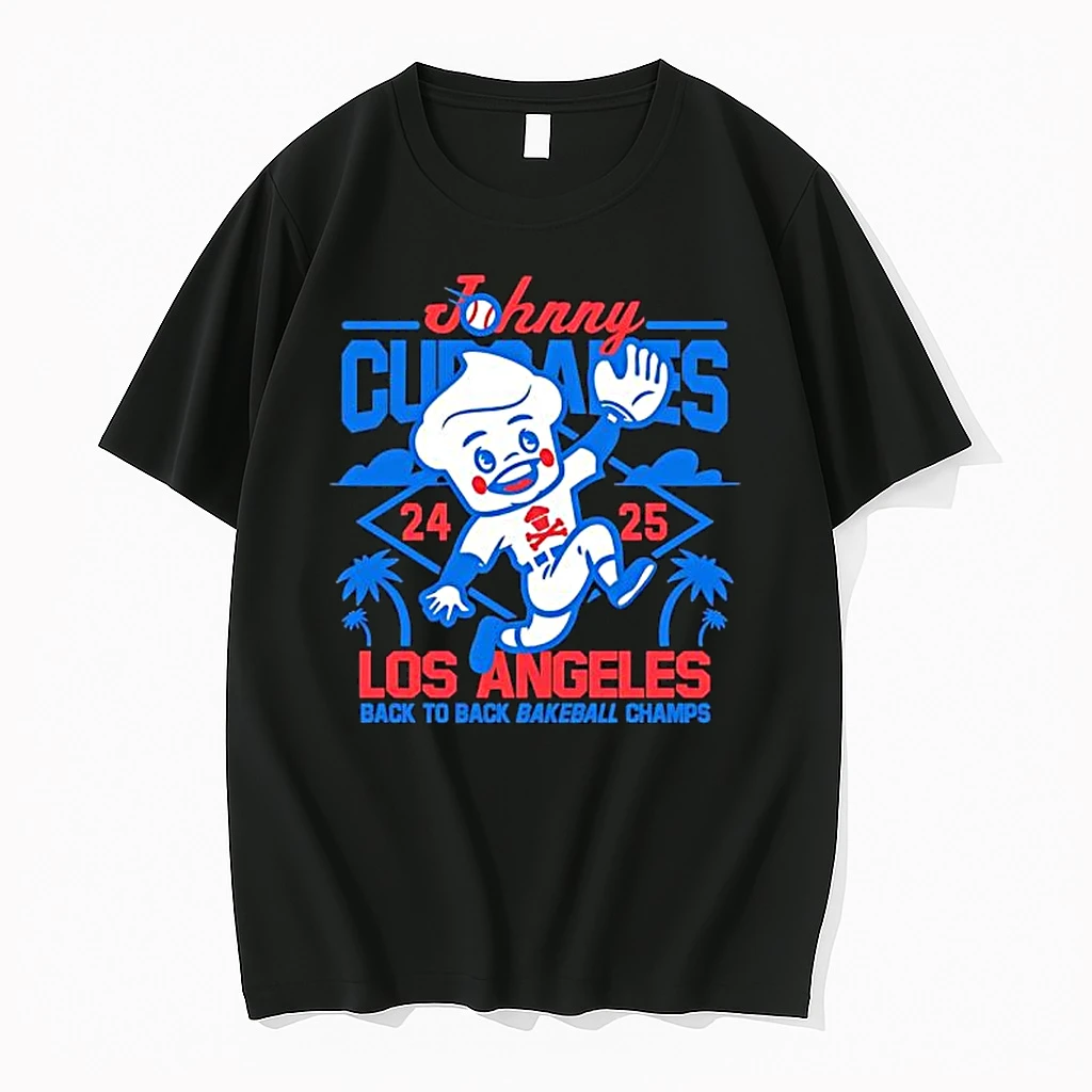 Johnny Cupcakes Los Angeles Back To Back Baketball Champions Cartoon Shirts