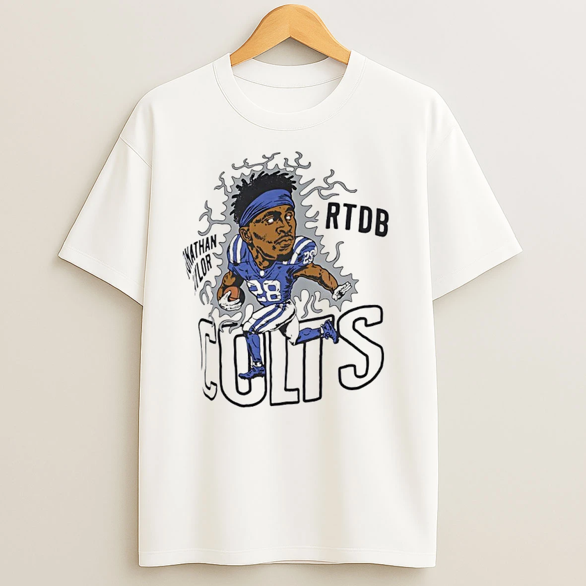 Jonathan Taylor Rtdb Indianapolis Colts Player Caricature T Shirts