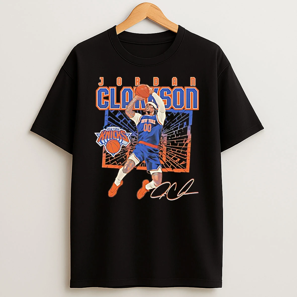 Jordan Clarkson New York Knicks Player Signature Shattered Shirts