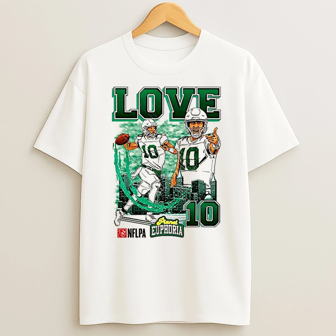 Jordan Love Green Bay Packers Football Number 28 Skyline Cartoon Shirts