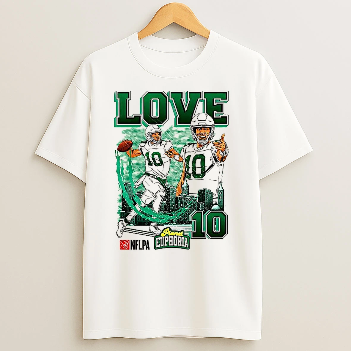 Jordan Love Green Bay Packers Football Number 28 Skyline Cartoon T Shirts