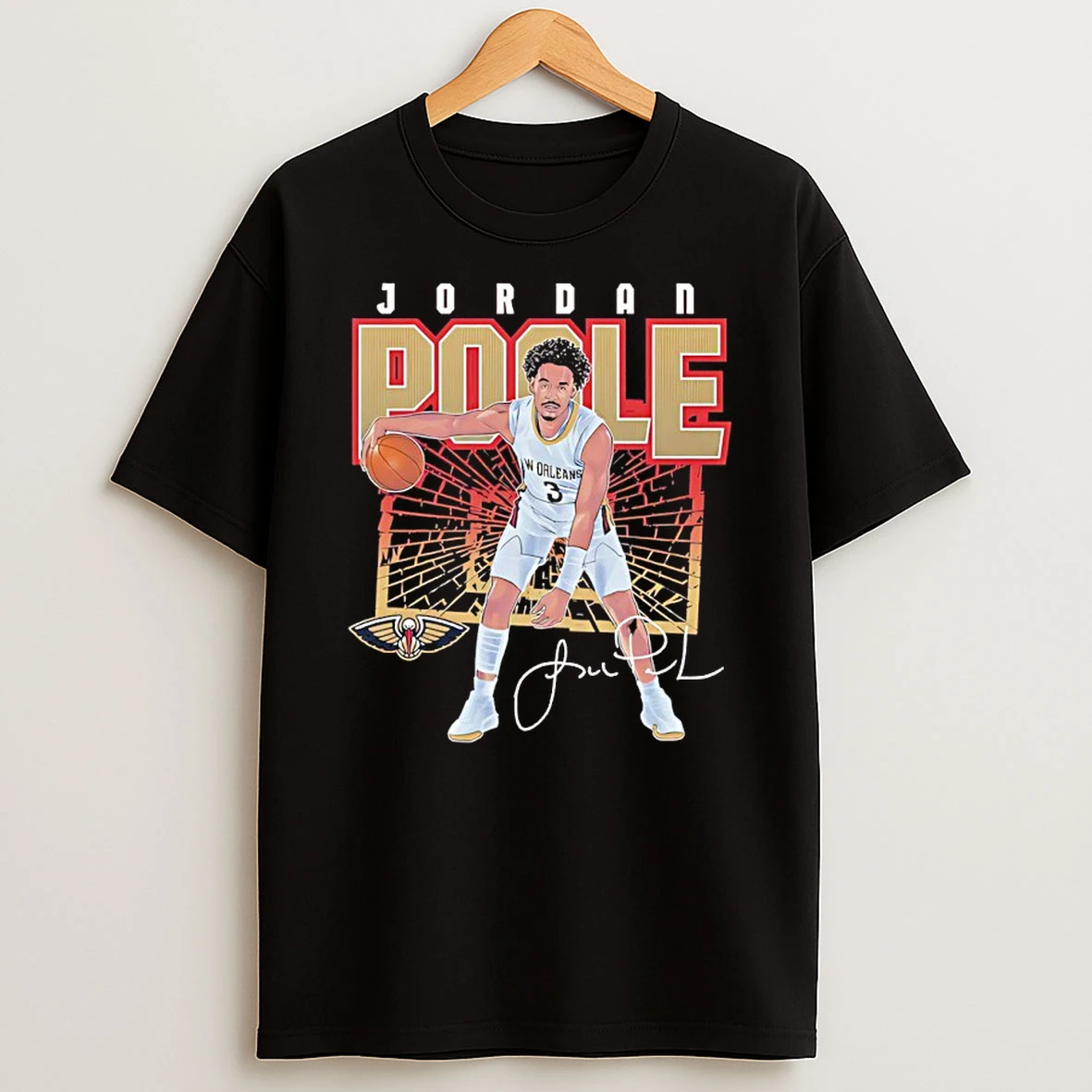 Jordan Poole New Orleans Pelicans Player Signature Shattered Shirts