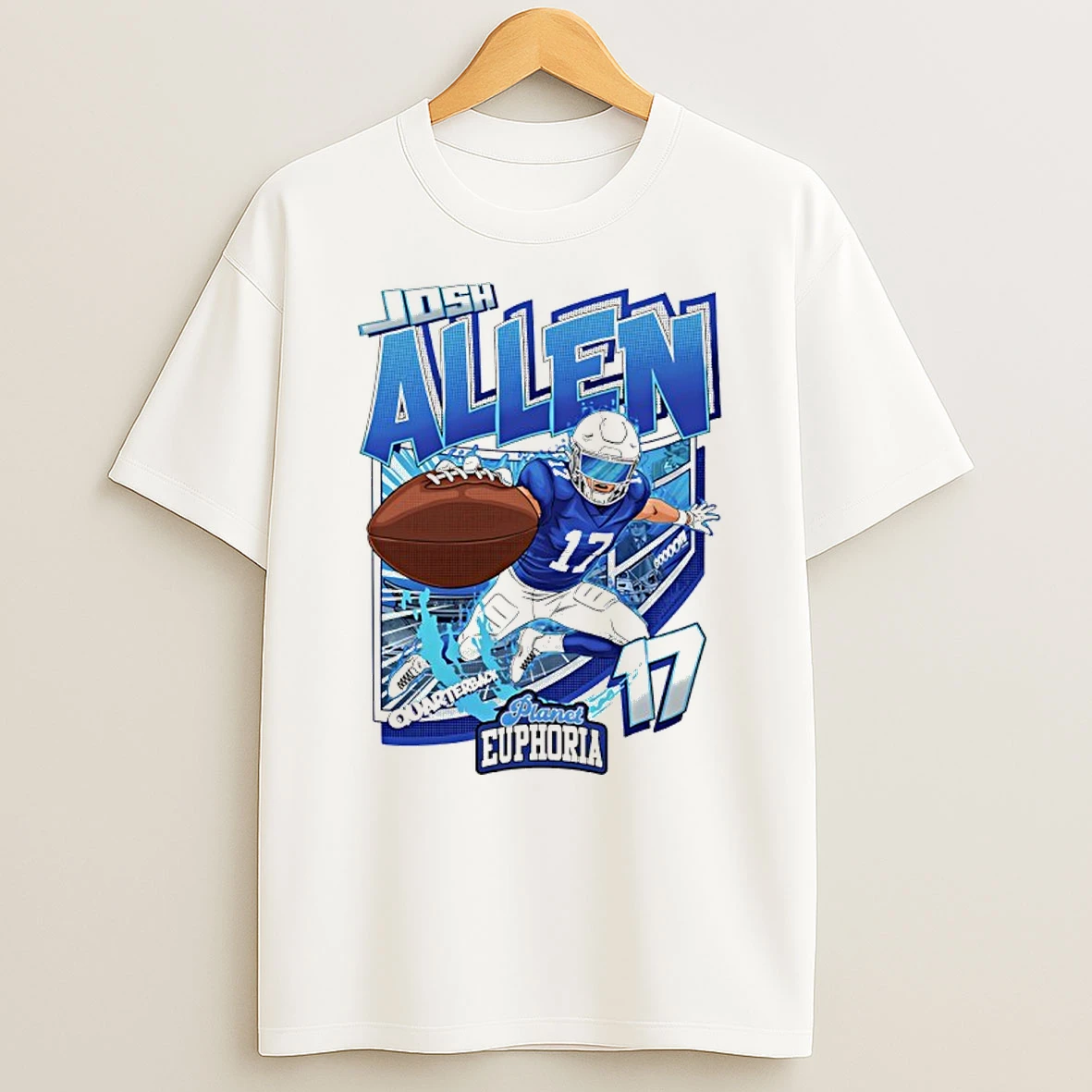 Josh Allen 17 Philadelphia Eagles Quarterback Graphic Comic Shirts