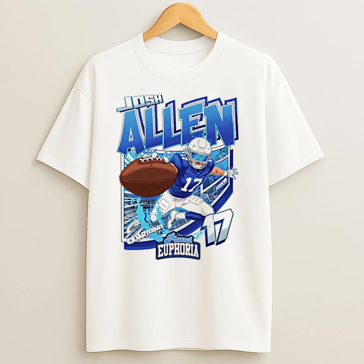 Josh Allen 17 Philadelphia Eagles Quarterback Graphic Comic T Shirts