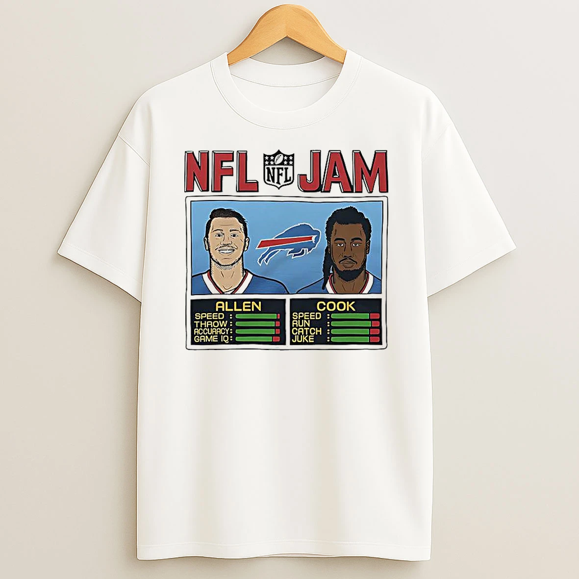 Josh Allen And James Cook Buffalo Bills Nfl Jam Classic Video Game Shirts