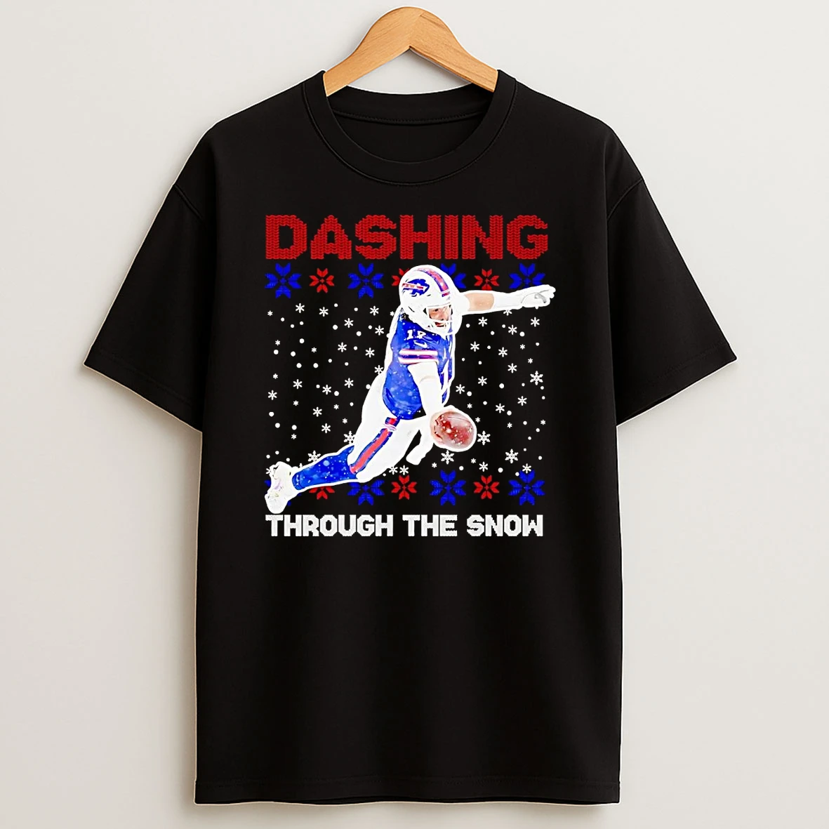 Josh Allen Catch Dashing Through The Snow Christmas Shirts