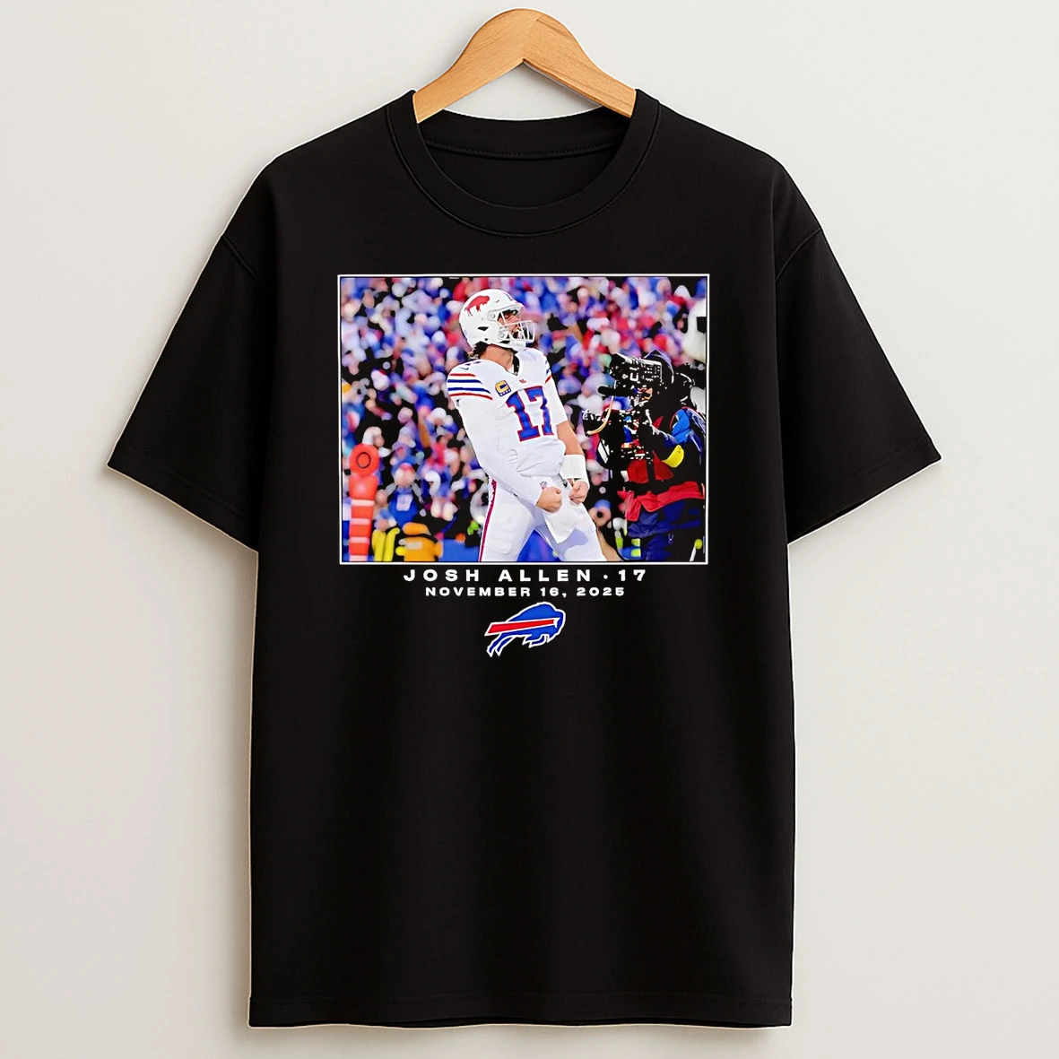 Josh Allen Flash Features Photo 2025 Buffalo Bills Shirts