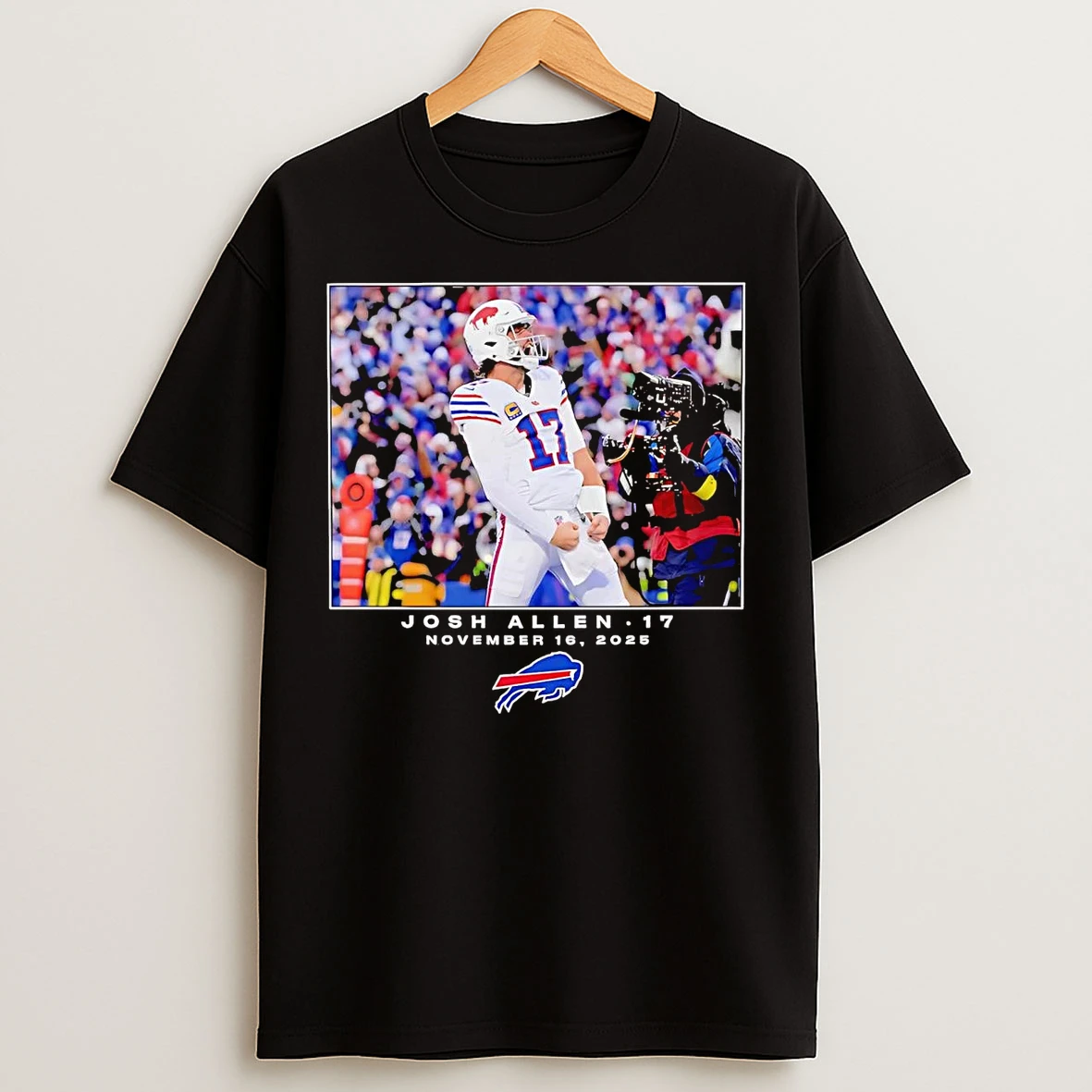 Josh Allen Flash Features Photo 2025 Buffalo Bills T Shirts
