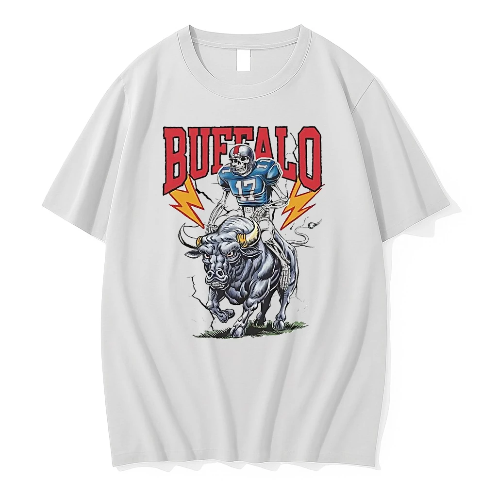 Josh Allen Skeleton Riding Buffalo Bills Lightnings Shirts