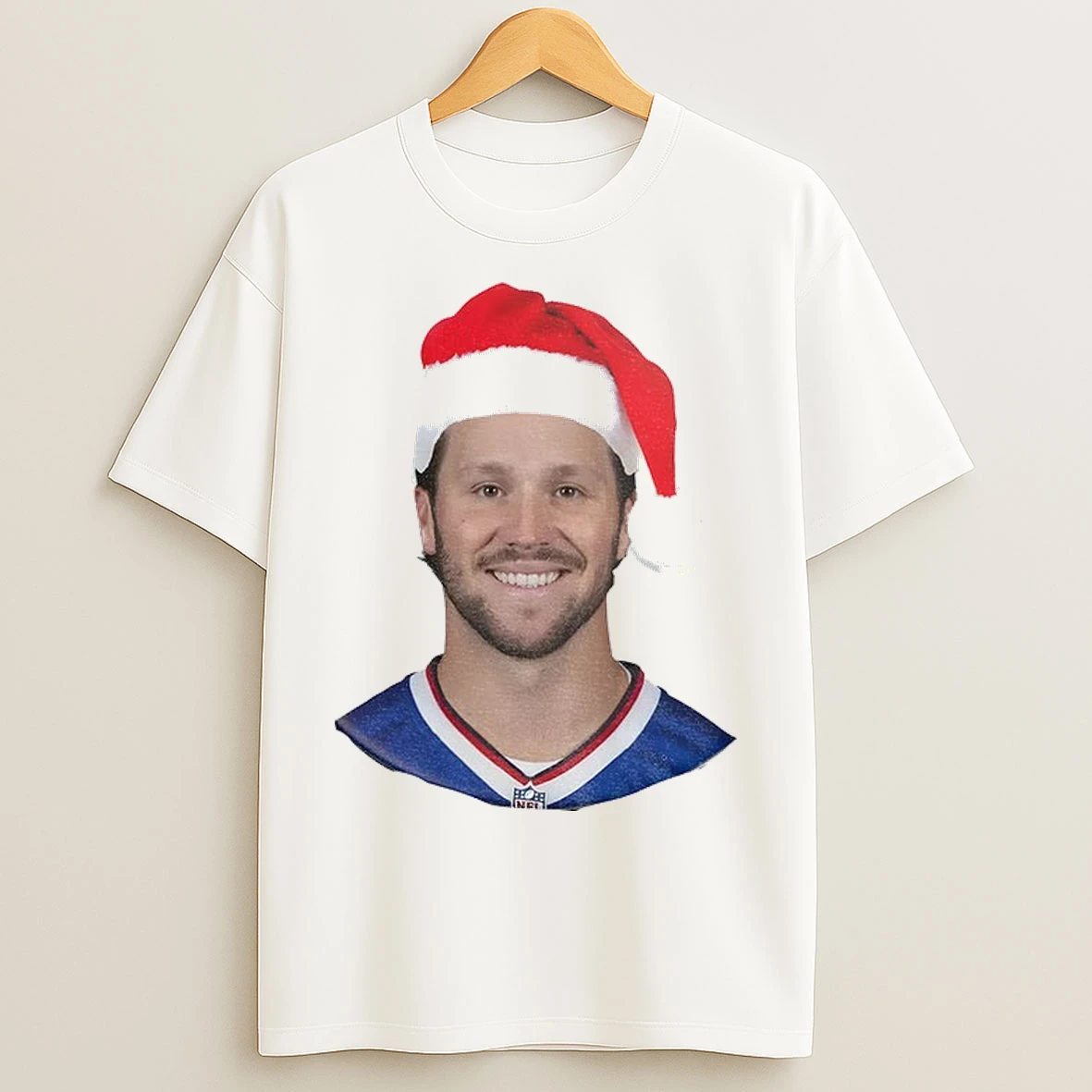 Josh Allen Smiling Santa Hat Merry Christmas T Shirts