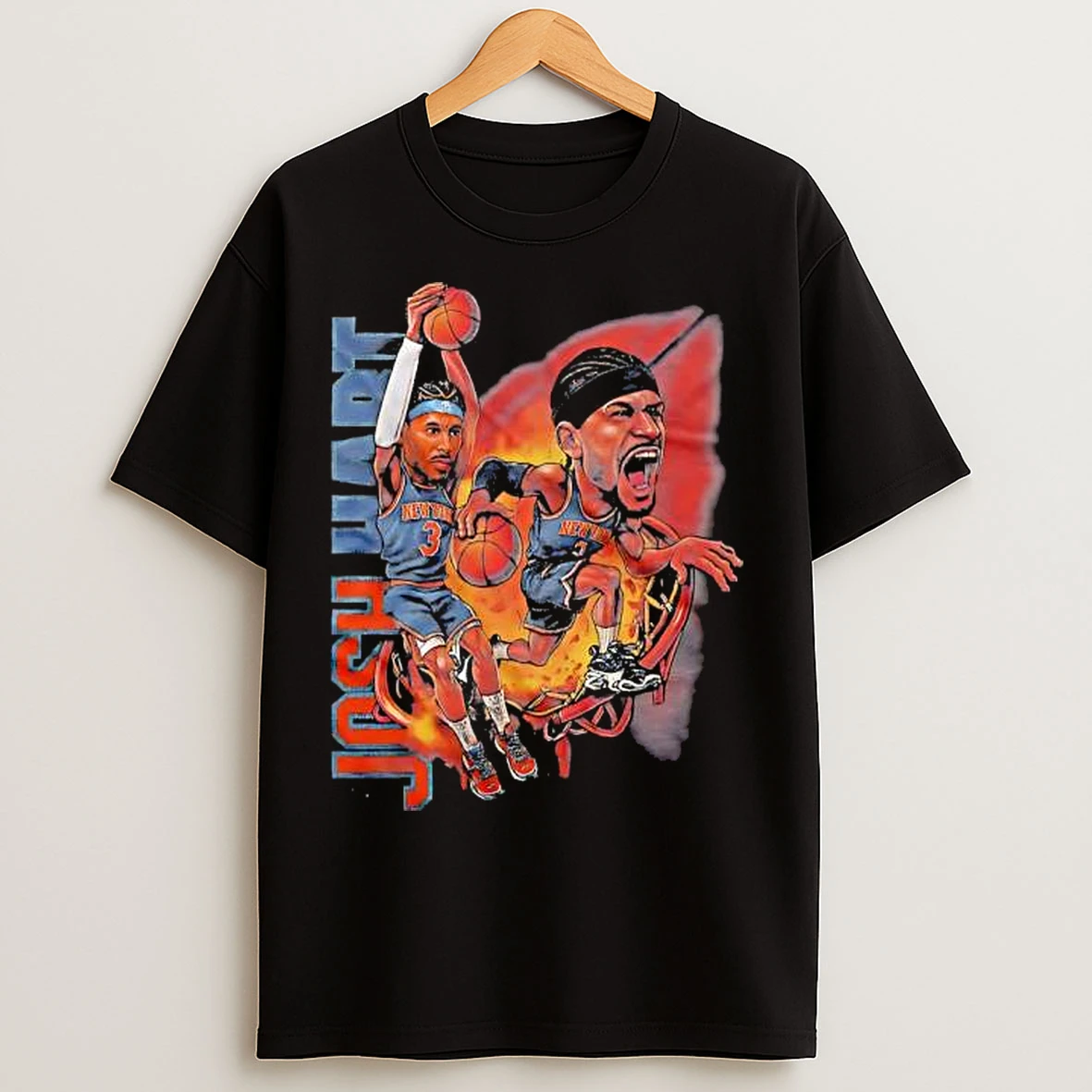 Josh Hart Ny Knicks Cartoon Basketball Graphic T Shirts