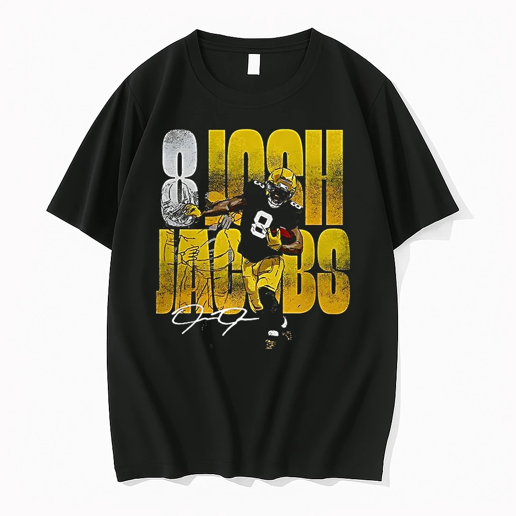 Josh Jacobs Green Bay Packers Football Stiff Arm Number 8 Signature Shirts