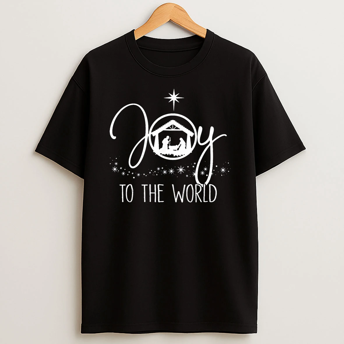 Joy To The World Jesus Christian Nativity Scence Christmas Shirts