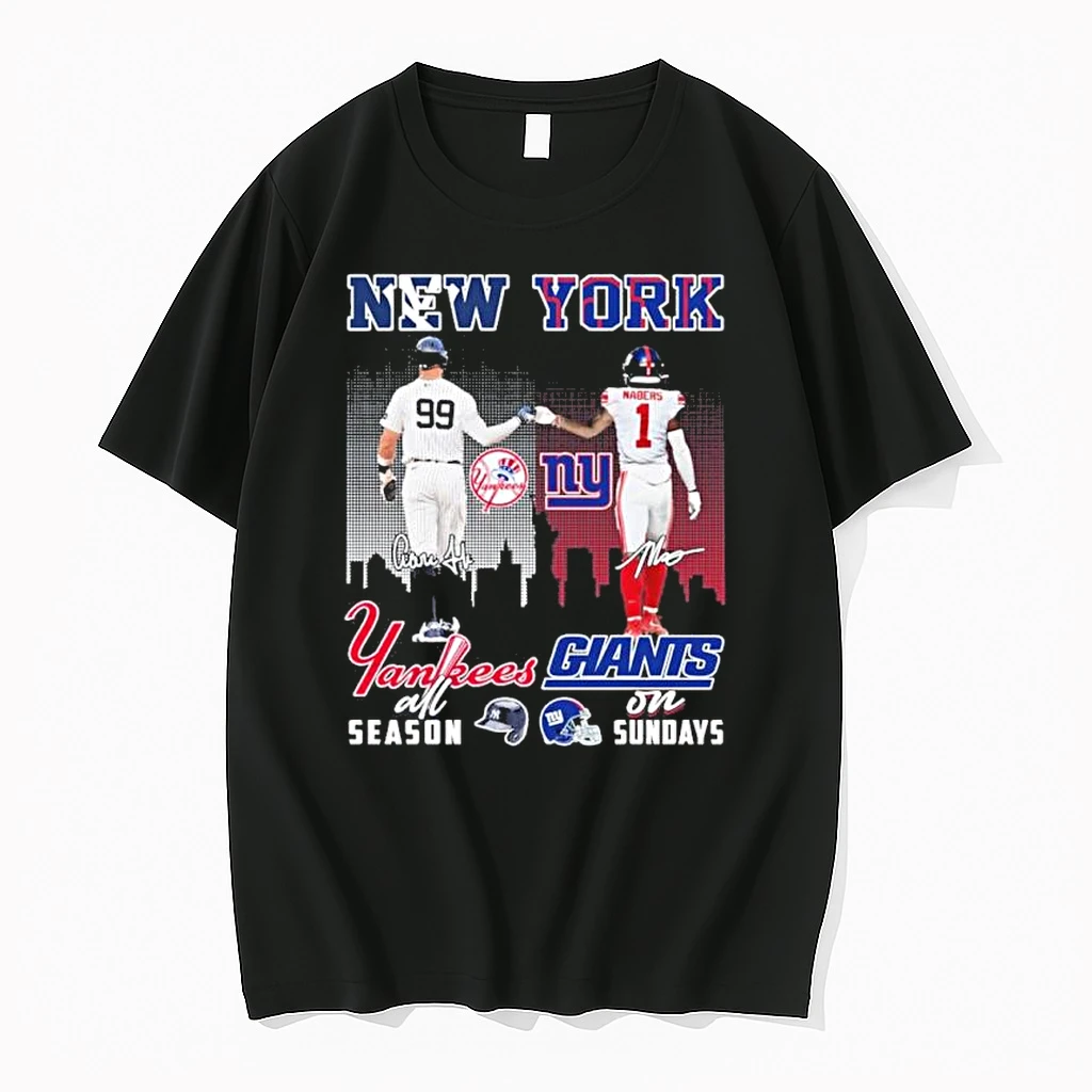 Judge Yankees All Season And Nabers Giants On Sundays Shirts