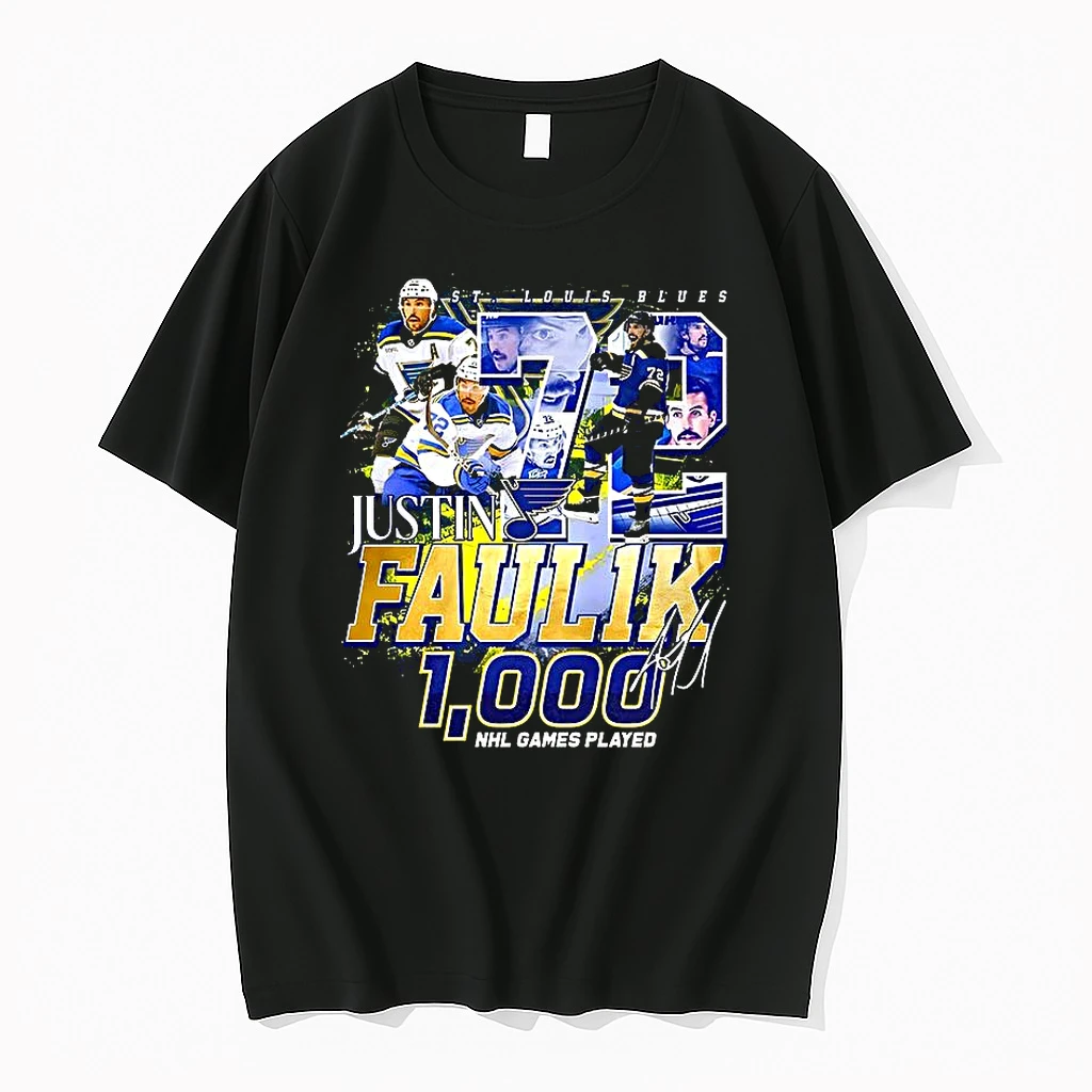 Justin Faulk St Louis Blues Nhl 1000 Games Played Number 72 Signature Shirts
