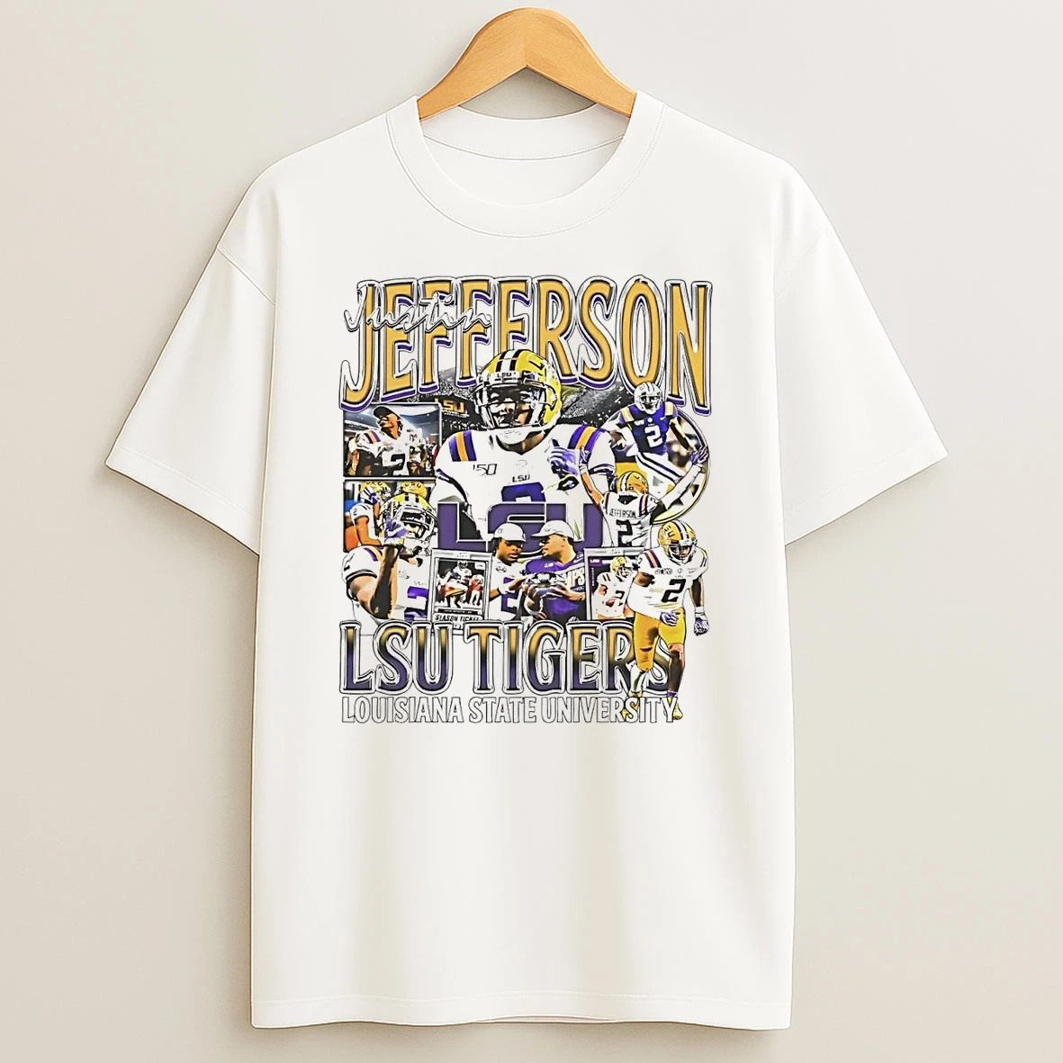 Justin Jefferson Picture Collage Lsu Tigers Shirts