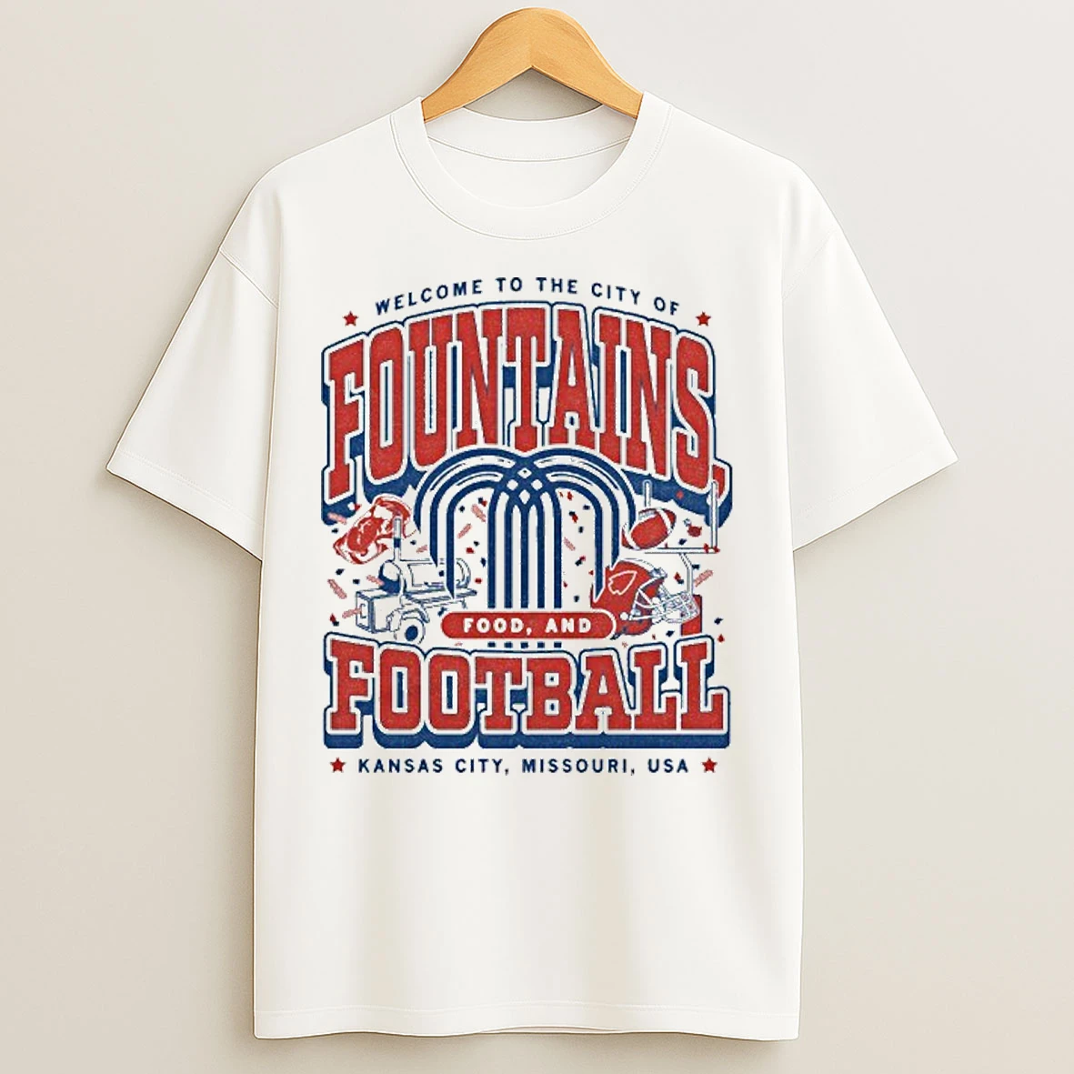Kc Chiefs Fountains Food And Football Max Collegiate T Shirts