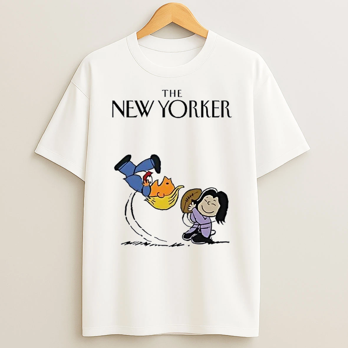 Kamala Harris And Donald Trump X Peanuts Lucy And Charlie Brown Football The New Yorker Shirts