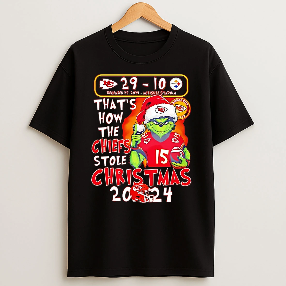 Kansas City Chiefs 29 10 Pittsburgh Steelers Thats How The Chiefs Stole Christmas Shirts